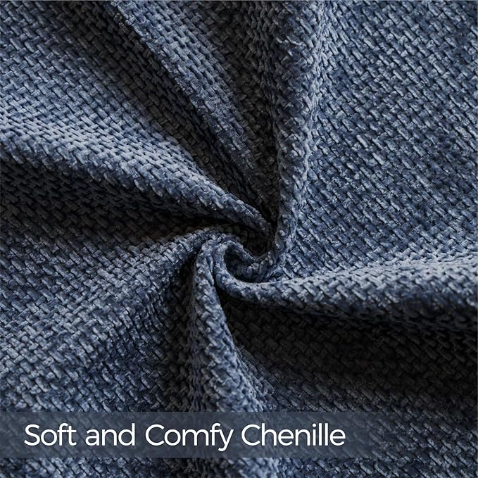 a moment Dark Blue Chenille Throw Pillow Covers 16x16 Inch Pack of 2 Modern Decorative Throw Pillow Covers Farmhouse Cross Covers Home Decor for Sofa Bedroom Living Room