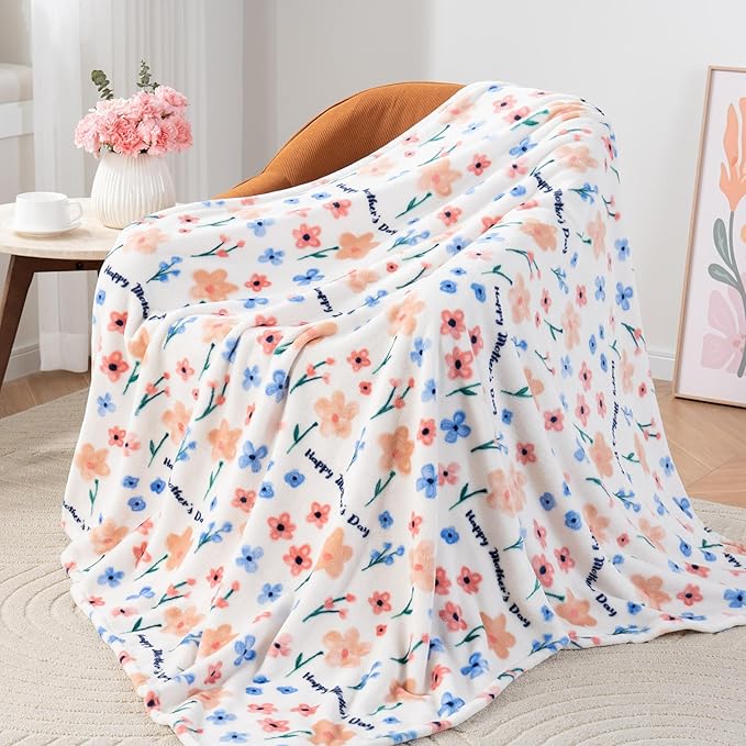 Berkshire Blanket Velvetloft® Plush Throw Blanket – Ultra Soft & Cozy Gift for Mom, Mother’s Day Present, Warm Lightweight Fleece Throw for Bed, Couch & Travel, 50 in × 60 in