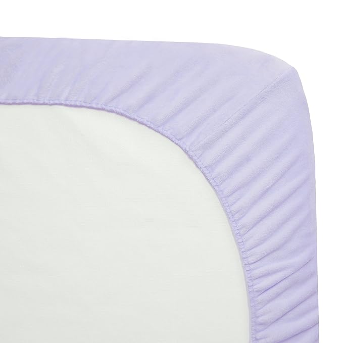 American Baby Company Heavenly Soft Chenille Fitted Crib Sheet 28" x 52", Warm and Cozy Neutral Chenille Sheet, Lavender, for Boys and Girls, Fits Crib and Toddler Bed mattresses