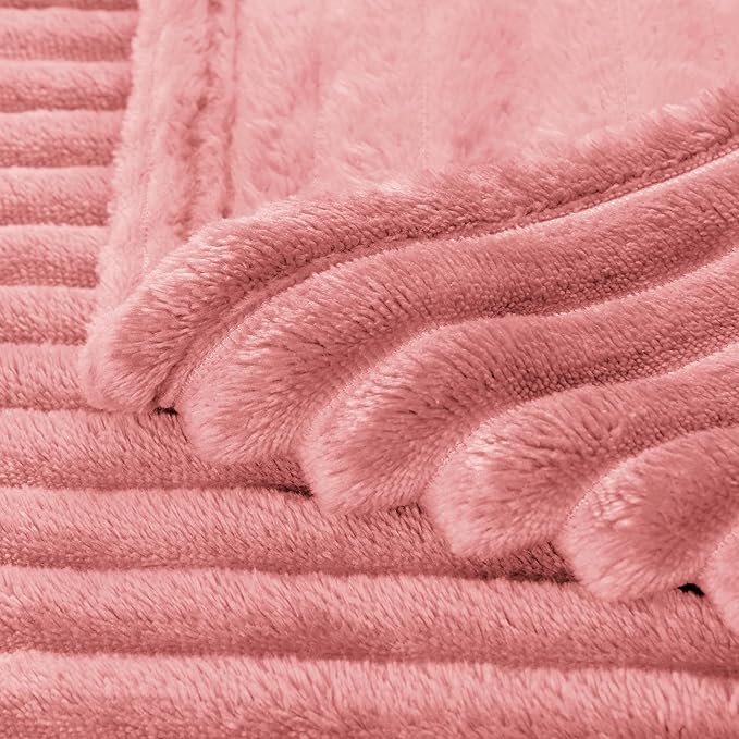 BEDELITE Baby Blankets for Boys Girls 30"x 40" - 3D Ribbed Jacquard Cute Fuzzy Fleece Blanket, Warm and Breathable Soft Cozy Infant Toddler Blanket for Newborn All Seasons Suitable, Pink