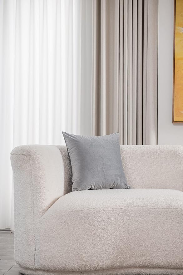 Throw Pillow Covers 20x20 Light-Grey: Pack of 2 Cozy Soft Velvet Square Modern Luxury Decorative Throw Pillow Cases for Sofa Couch Living Room Bed Home Decor