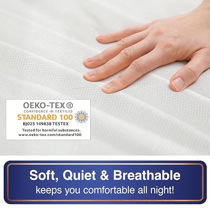 All-in-One Mattress Protector, Zippered Encasement, Water & Stain Resistant, Triple Seal Protection, Full, White
