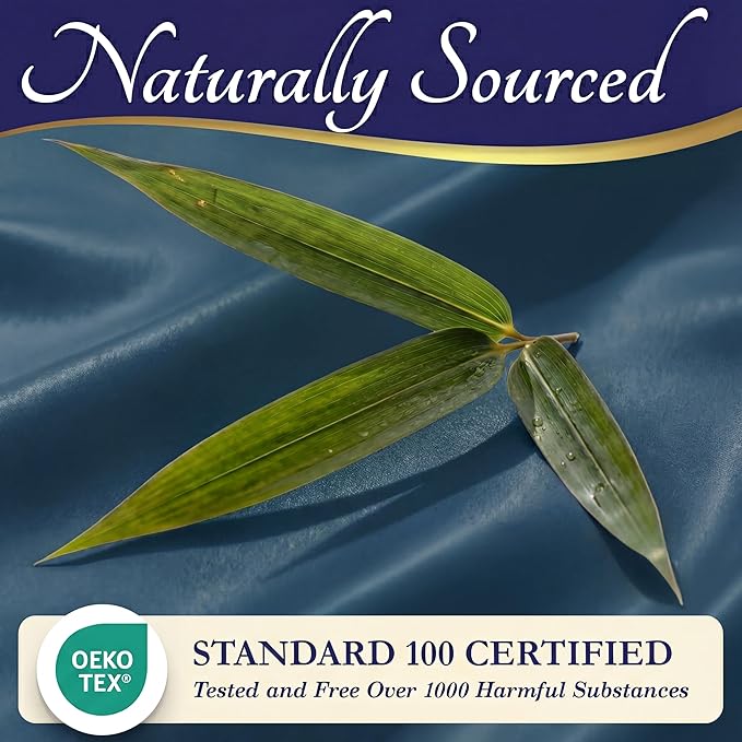 DECOLURE 100% Viscose Derived from Bamboo Sheets King Size - Luxury 4 Pc Naturally Cooling Sheets, Ultra Soft Bed Set - Deep 17" Pockets, Durable Double Stitching, Oeko Tex Standard (Navy Blue)