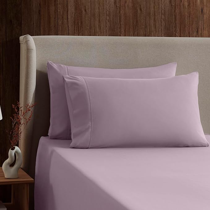 Nestl King Sheet Set - Luxury 1800 Ultra-Soft Microfiber King Bed Sheets - Double Brushed - Deep Pockets - Easy Fit - 4 Piece Set - Bedding Sheets & Pillowcases (King, Dusty Purple)