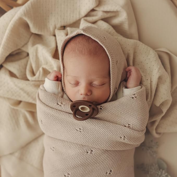 Baby Gift Set - Organic Cotton Newborn Blanket Essentials, Thoughtful Baby Shower & New Baby Gift for Boys & Girls (Pointelle - Dove Grey)