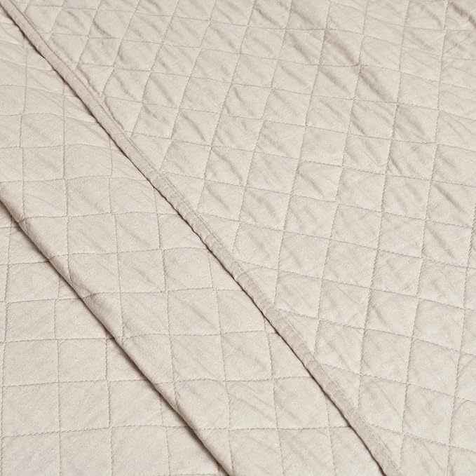Lush Decor Ava Quilt Diamond Pattern Solid 2 Piece Oversized Bedding Blanket Bedspread Set - Twin-XL - Neutral