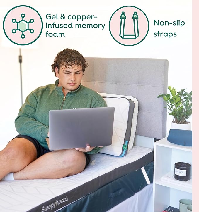 Sleepyhead Twin XL 3 Inch Super Memory Foam Mattress Topper for College Dorm – Copper & Gel Infused, Cooling, Washable Cover, Thick & Comfortable Mattress Pad, Dorm Room Essentials (XL Twin 3")