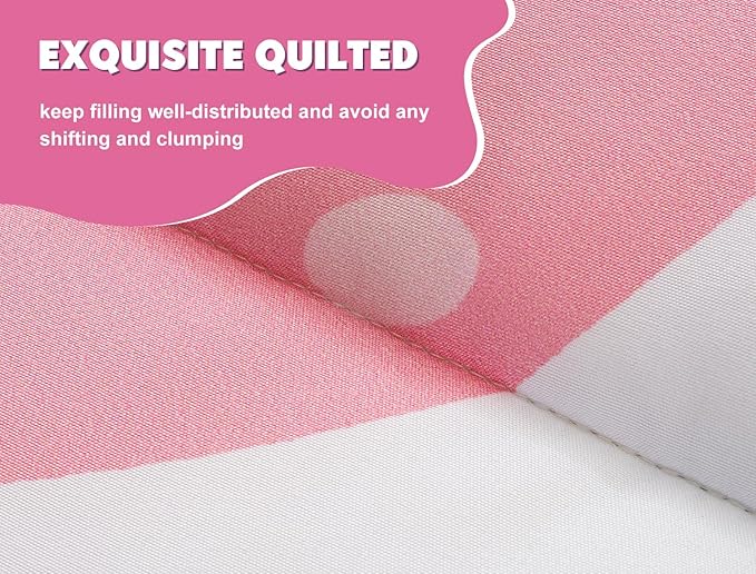Meeting Story 3pcs Kids Comforter Set Zipper Bedding Set for Girls,Twin Kid Bedding Set Rainbow Comforter Set for Kid,All in one Zipper Bedding（White,Twin）