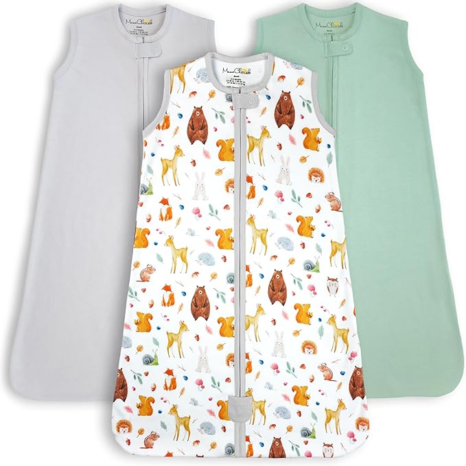 Mama Cheetah Baby Sleep Sack 0.5 TOG, Organic Cotton Baby Wearable Blanket with Two-Way Zipper, Swaddle Transition Baby Sleeping Bag for Newborn Infant Toddler Boy Girl, 6-12 Months