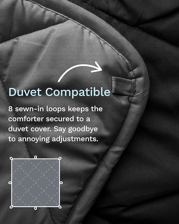 ViscoSoft Black/Gray Down Alternative Quilted Comforter King/Cal King - Cooling Breathable Premium Oversized Soft Reversible Microfiber Duvet Insert