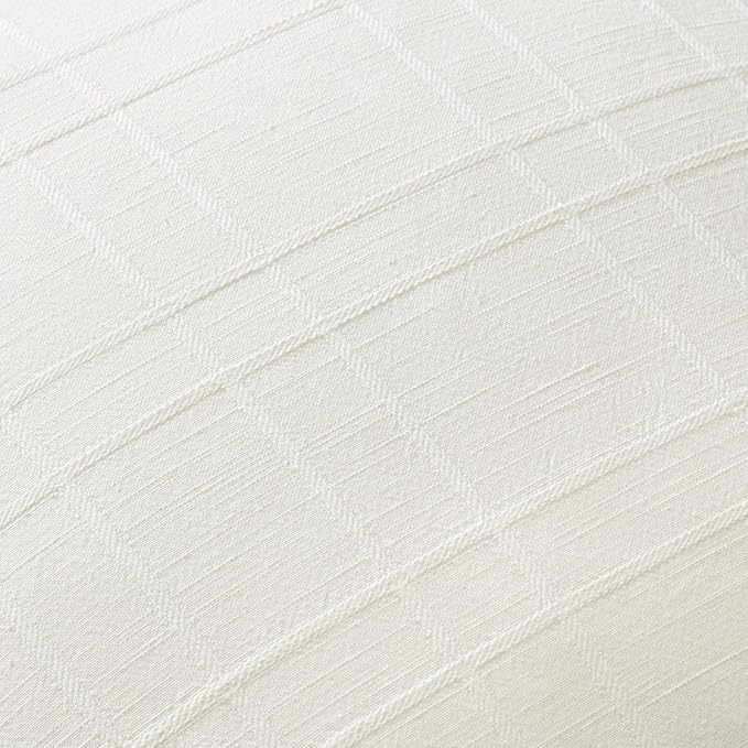 MIULEE Decorative Linen Check Lumar Throw Pillow Covers Neutral Farmhouse Vintage Pillow Covers 12x20 Set of 2 Boho Modern Home Decor for Sofa Couch Bedroom Cushion Cream White