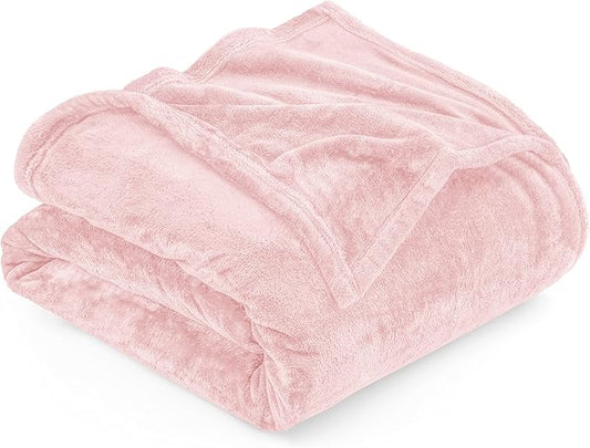 Utopia Bedding Fleece Blanket Twin Size Pink 300GSM Luxury Anti-Static Fuzzy Soft Microfiber Bed Blanket (90x66 Inch)