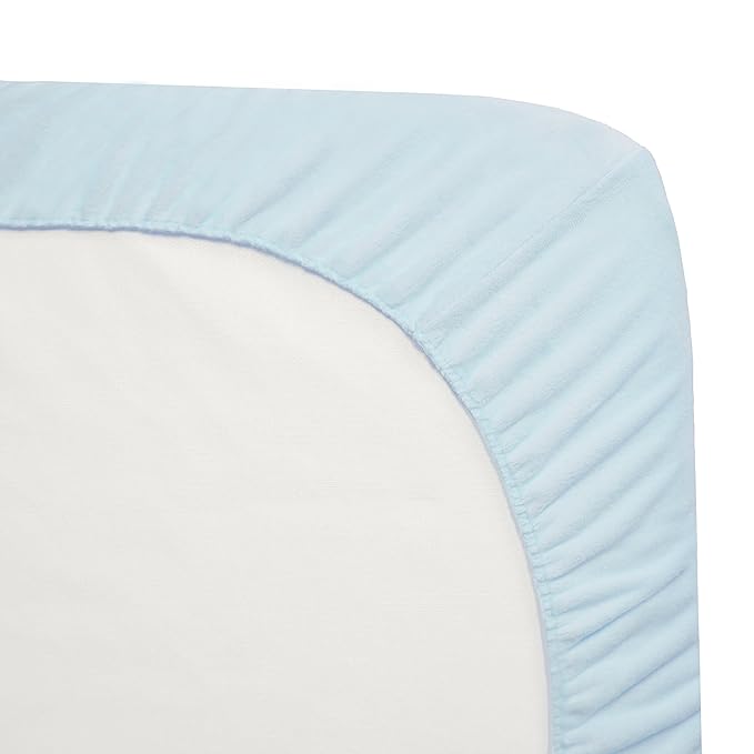 American Baby Company Heavenly Soft Chenille Fitted Crib Sheet 28" x 52", Warm and Cozy Neutral Chenille Sheet, Blue, for Boys and Girls, Fits Crib and Toddler Bed mattresses