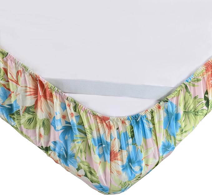 Elegant Comfort Softest and Coziest 6-Piece Sheet Set - 1500 Premium Hotel Quality Microfiber - Deep Pocket, Wrinkle Resistant 6-Piece Floral Magnolia Pattern Bed Sheet Set, Full, Magnolia