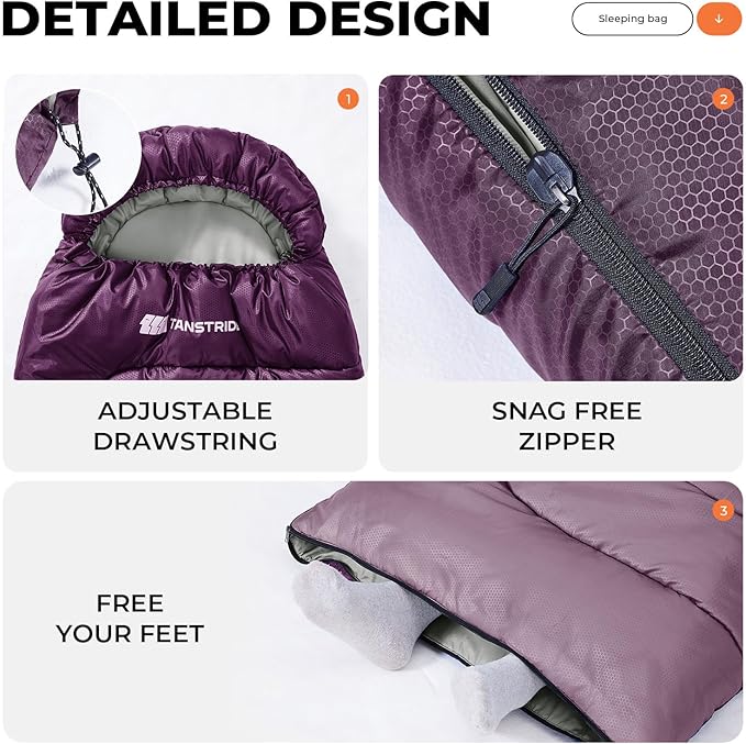 Sleeping Bags for Adults Warm Weather,Backpacking Compact Lightweight Camping Sleeping Bag with Compression Sack for Kids,Camping Essentials Gear for Hiking,Travel,Climb,Outdoor, Indoor