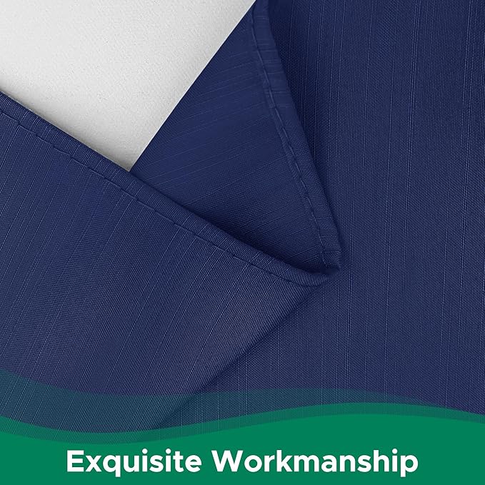 Biscaynebay Wrap Around Bed Skirts for Queen Beds 22" Long Drop, Navy Adjustable Elastic Dust Ruffles Easy Fit Wrinkle Resistant Silky Luxurious Fabric Machine Washable