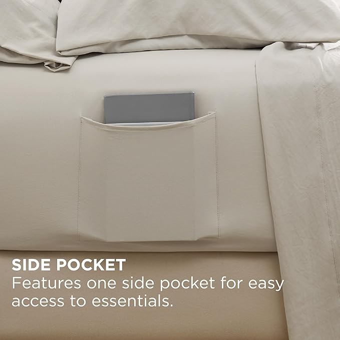 Bedsure Deep Pocket Queen Sheets - 6 Piece, Prewashed Ultra-Soft Queen Sheet Set, Fits Mattresses Up to 18 Inches Thick, Breathable & Secure Fit, Hotel Luxury Bedding, Linen