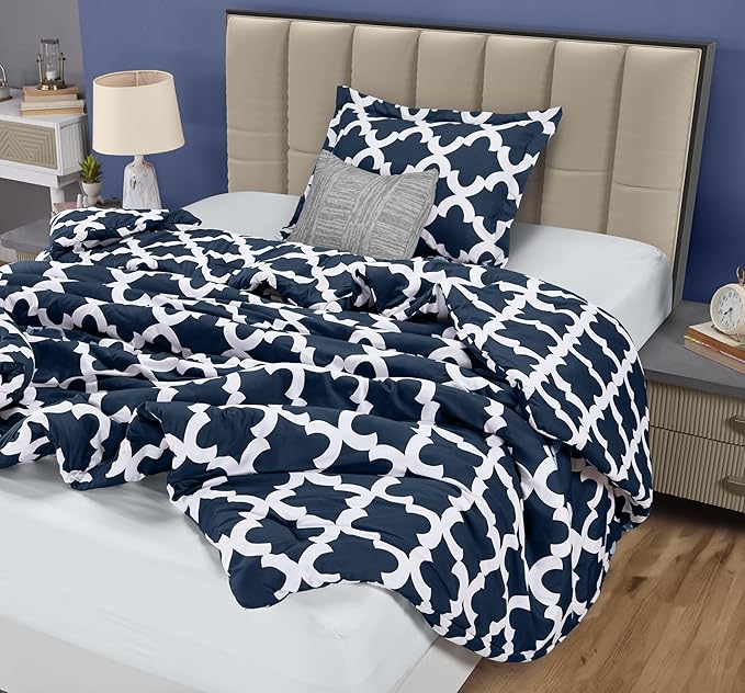 Utopia Bedding Twin Comforter Set Kids (Navy) with 1 Pillow Sham - Bedding Comforter Sets - Down Alternative Comforter - Soft and Comfortable - Machine Washable