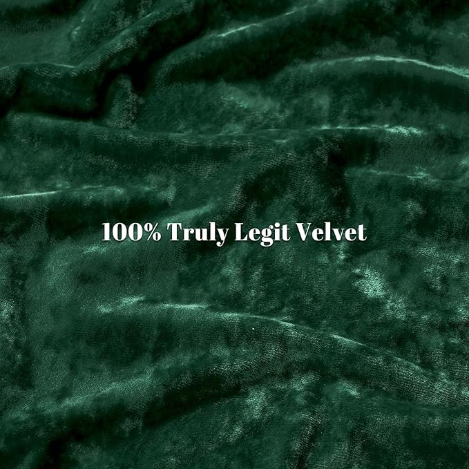 PHF Truly Velvet Duvet Cover Set Queen Size, 3pcs Ultra Soft Breathable Comforter Cover Set, Luxury Cozy Flannel Duvet Cover with Pillow Shams Bedding Collection, 90" x 90", Emerald Green