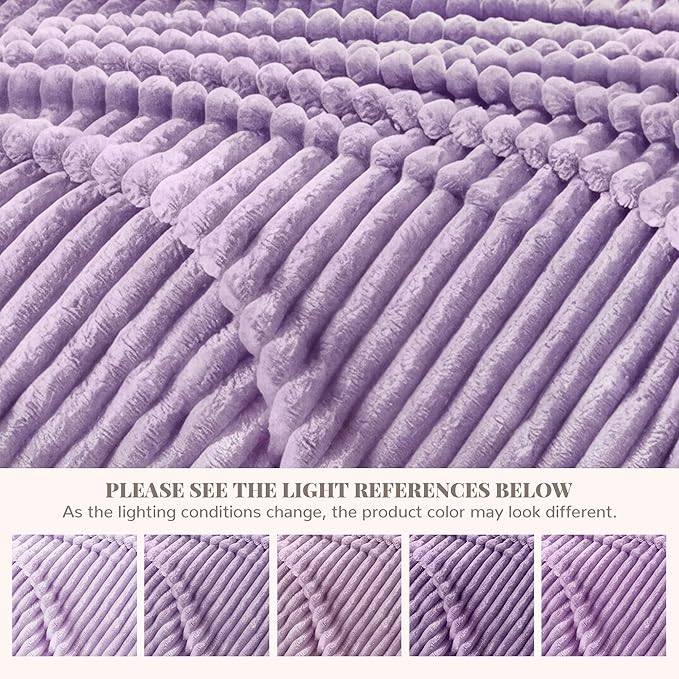 Light Purple Fleece Twin Size Blanket for Bed, Super Soft Cozy Blanket for Home Decor, Perfect Cozy Gifts for Women Men Gifts, Lightweight All Season Bed Blanket, 60x80 Inches