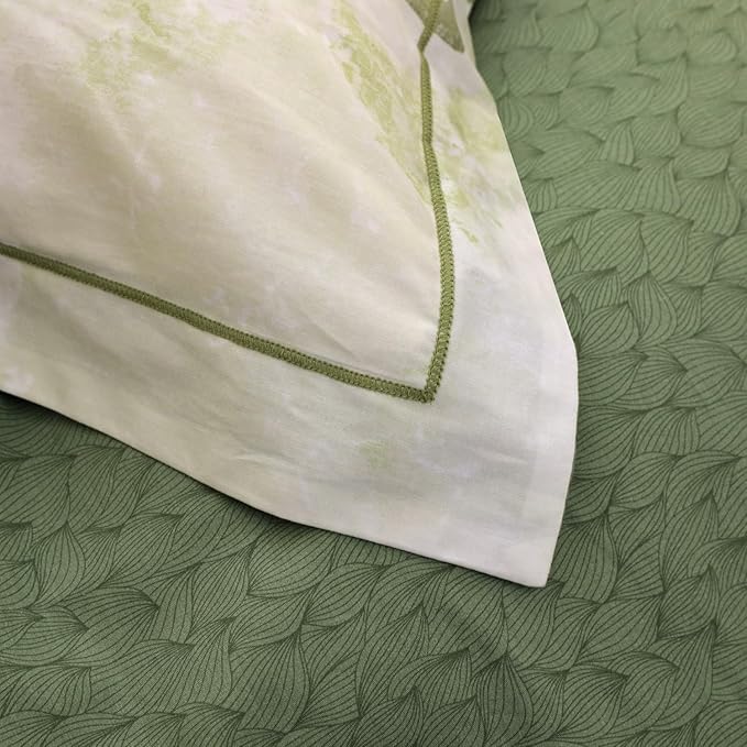 OAITE Duvet Cover Set King Size Floral Pattern 500 Thread Count Ultra Soft 100% Cotton Duvet Cover Sets 3-PC, Breathable Duvet Cover with Zipper Closure & Corner Ties