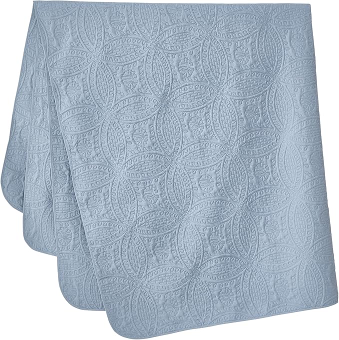 Chezmoi Collection Austin Queen Oversized Bedspread Set, 3-Piece Pinsonic Quilted Lightweight Microfiber Bedspread Coverlet, Cool Gray