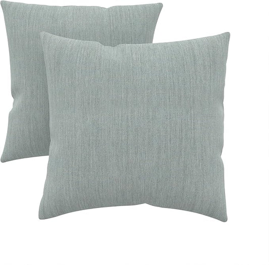 Covers & All Sunbrella Outdoor Throw Pillows, Pack of 2 Water Resistant & UV Fade Resistant Premium Square Throw Pillows (Inserts with Covers) for Indoor & Outdoor Use,24" x 24" Cast Mist