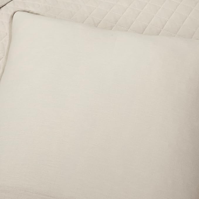 Lush Decor Ava Quilt Diamond Pattern Solid 2 Piece Oversized Bedding Blanket Bedspread Set - Twin-XL - Neutral
