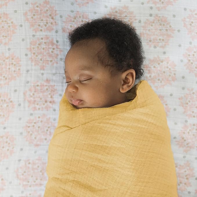 SwaddleDesigns Cotton Muslin Swaddle Blankets for Babies, Set of 4, Neutral Receiving Blankets for Newborn, Baby Registry & Gift, 46x46 inches, Patagonia