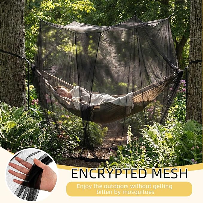 Frienda Bed Mosquito Net Mosquiteros Cameros para Cuba Rectangular Canopy Drapes with Hook Nylon Rope for Single Twin Full Queen King Size Bed Camping Outdoor Travel(Black,Twin)
