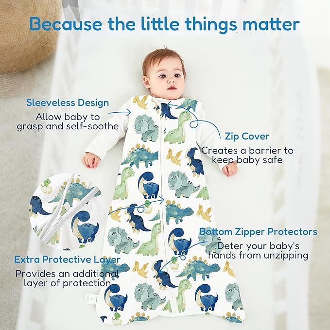 TotAha Sleep Sack 12-18-24 Months 3 Pack, Buttery Soft, Safe Wearable Blanket Baby, Sleeping Bag for Baby with 2-way Zipper, 0.5 TOG