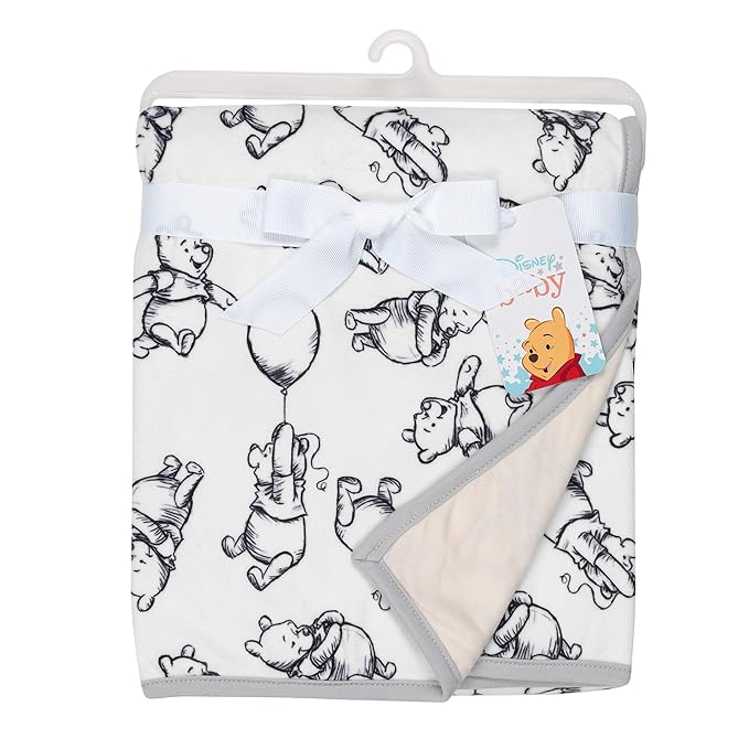 Lambs & Ivy Disney Baby Winnie The Pooh Baby Blanket - Tan/Cream Jersey/Minky