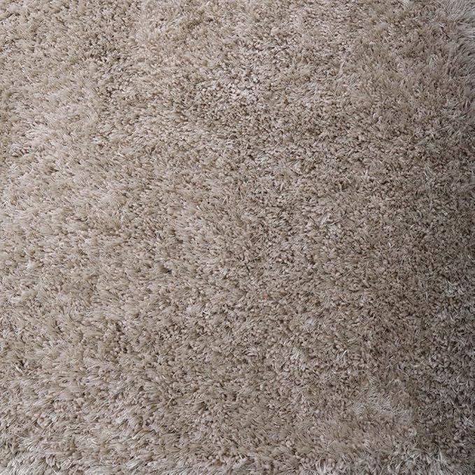 Hand Tufted SHAG Polyester ECO-Friendly Area Rugs - 4'x6', Rectangle, Ivory, Solid Plain Design, High Pile Thick Handmade Anti Skid Area Rugs for Living Room, Bed Room K00111