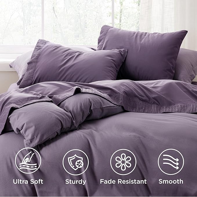 Bedsure California King Sheet Sets - 4 Pieces Soft Cal King Sheets - Breathable & Cooling - Hotel Luxury - Easy Care Polyester Microfiber Bedding for Women, Men, Dusty Purple