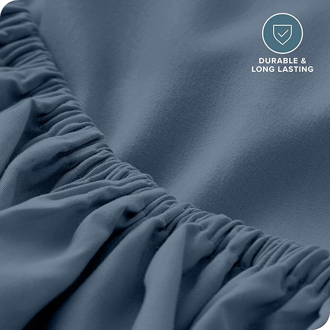 Fitted Bottom Sheet Full Size - Premium 1800 Microfiber - Ultra-Soft Hotel Luxury - Deep Pocket - Durable and Long Lasting - Fitted Sheet (Full, Bering Sea)