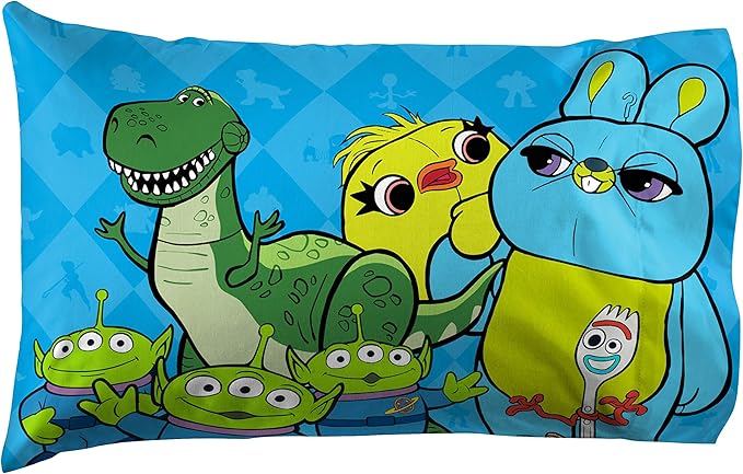 Jay Franco Kids Sheet Set with Fitted, Flat Sheets & Pillow Cover - Ultra-Soft Bedding with Pillowcase for Room Decor, White - Toy Story, 3 Piece Twin