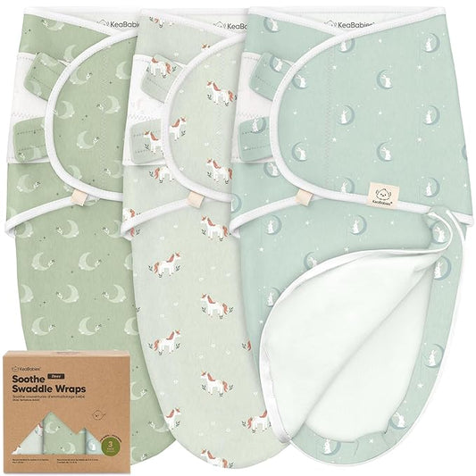 Baby Swaddle Sleep Sacks with Zipper - 3-Pack Swaddles for Newborns 0-3 Months, Infant, Baby Girls, Boys, Soft & Durable Newborn Sleep Sack, Easy Diaper Change Swaddling Blanket (Lunaris, OS)