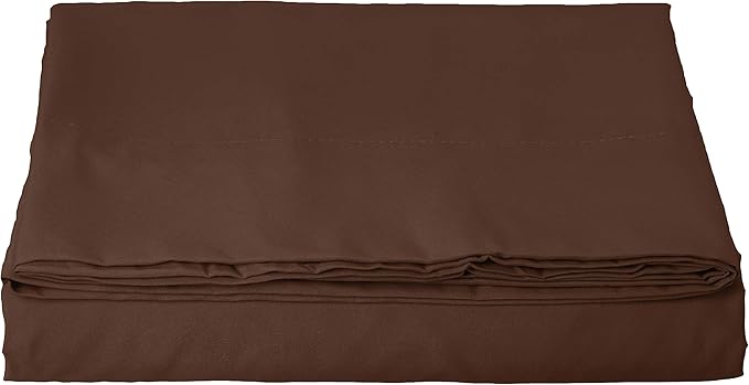 Luxury Flat Sheet on Amazon Elegant Comfort Wrinkle-Free 1500 Premier Hotel Quality 1-Piece Flat Sheet, California King Size, Chocolate Brown