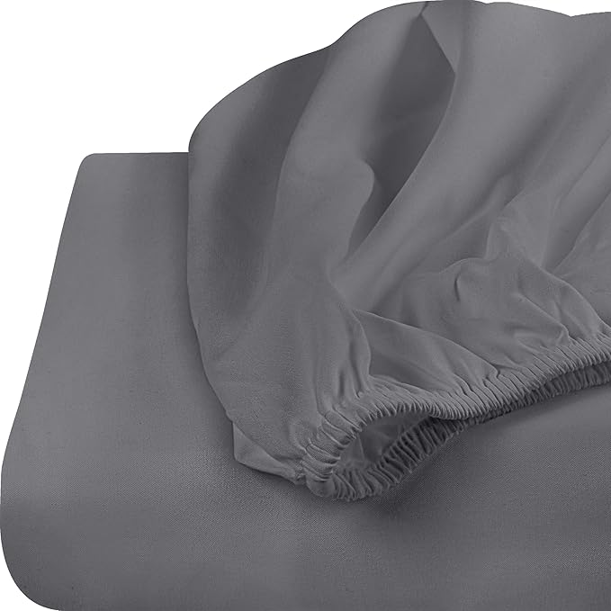 Utopia Bedding Twin Fitted Sheets - Bulk Pack of 4 Bottom Sheets - Soft Brushed Microfiber - Deep Pockets - Shrinkage & Fade Resistant - Easy Care (Twin, Grey)