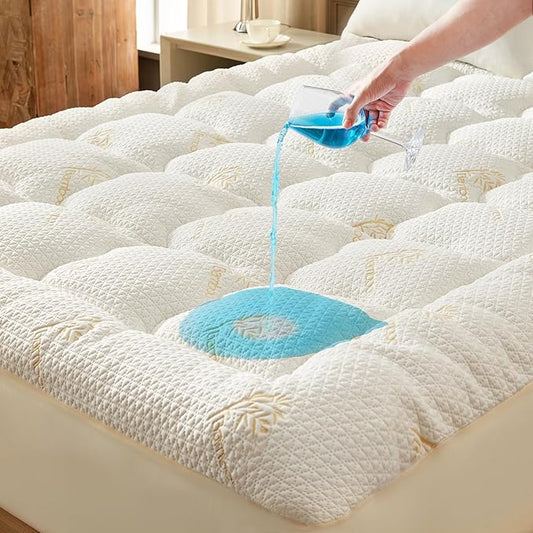 Premium 100% Waterproof Twin XL Mattress pad, Breathable Mattress Cover,Rayon from Bamboo Cooling Mattress Pad Cover, Deep Pocket 8"-21"