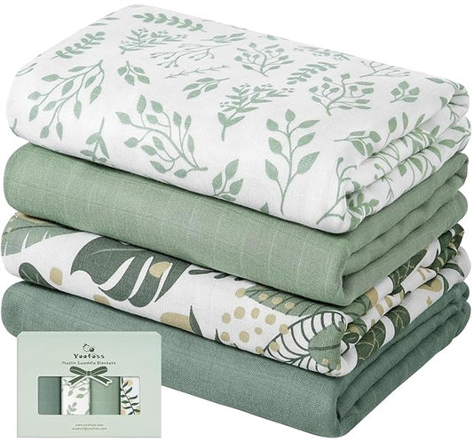 Yoofoss Muslin Swaddle Blankets, Organic Baby Blankets, 47 x 47 Inches Receiving Blanket for Baby Boys and Girls, Baby Essentials for Newborns Soft Breathable