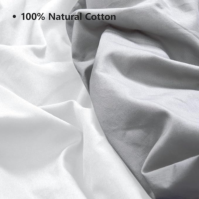 TILLYOU Fitted Crib Sheets - 100% Cotton Fitted Sheets for Standard Crib Mattress, Toddler Bed Mattress Fitted Sheets 2 Pack, Machine Washable, 28x52, White&Charcoal Gray