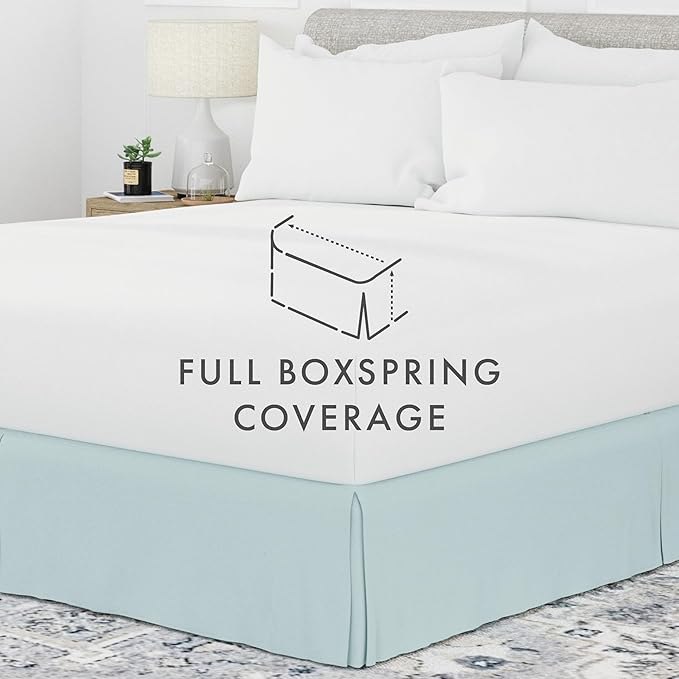 Linen Market Bed Skirt - Ultra Soft Microfiber - Easy Fit with 14 Inch Tailored Drop - Hotel Quality, Shrinkage & Fade Resistant - Bed Cover - Twin Bed Skirts - Bedroom Décor - (Twin, Aqua)