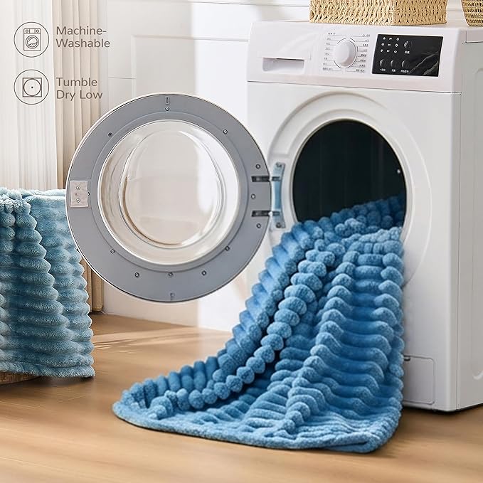 Blue Fleece Throw Blanket for Couch, Super Soft Cozy Blanket for Home Decor, Perfect Cozy Gifts for Women Men Gifts, Lightweight All Season Couch Blanket, 50x70 Inches