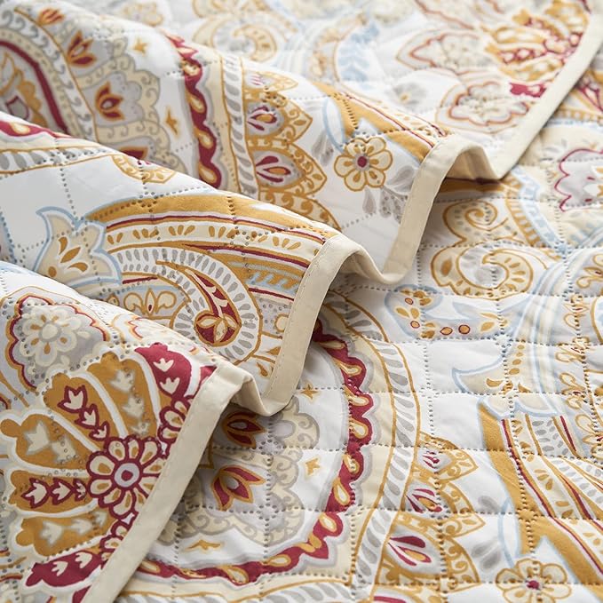 Mellanni Twin Bedspread Coverlet Set - Bedding Cover with Sham - Ultrasonic Quilting Technology - 2 Piece Oversized Quilt Set - Bedspreads & Coverlets (Twin, Paloma Beige)