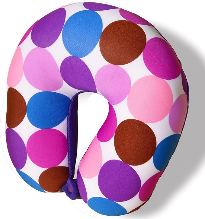 Bookishbunny U Shaped Micro Beads Microbead Neck Head Support Travel Pillow, 12"x12"x4" (CirclePurple)