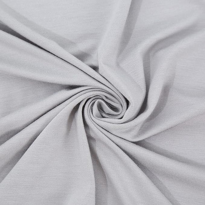Large Jersey Knitted Swaddle Blanket for Baby, Soft Stretchy Receiving Blanket for Newborns with Hat, Baby Nursery Swaddle 47 x 47 inches(Gray)