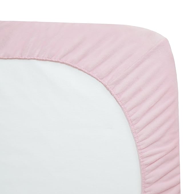 American Baby Company Heavenly Soft Chenille Fitted Crib Sheet 28" x 52", Warm and Cozy Neutral Chenille Sheet, Pink, for Boys and Girls, Fits Crib and Toddler Bed mattresses