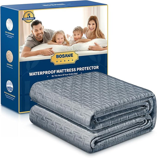 Premium 100% Waterproof Cal King Mattress Protector, Breathable Cooling 3D Air Fabric Mattress Cover, Hypoallergenic Noiseless Bed Cover Vinyl Free, 8-21'' Deep Pocket (Gray)