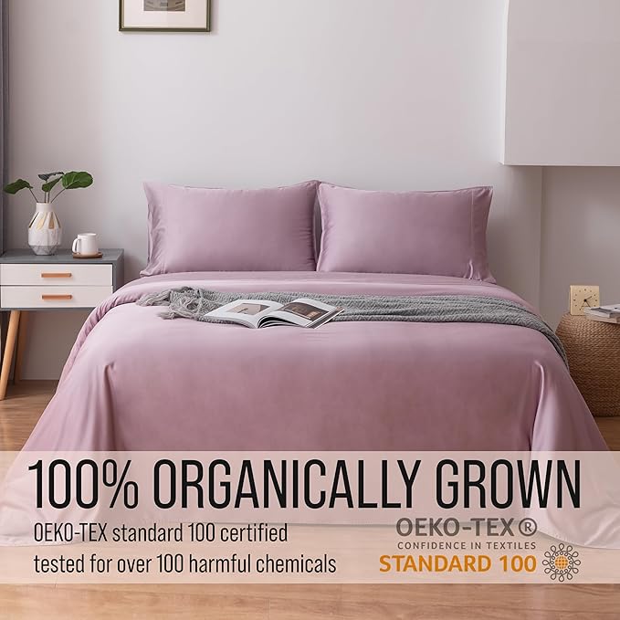 BELLA COTERIE | Luxury Bamboo Viscose King Size Pillowcase Set | 100 % Organically Grown | Ultra Soft | Cooling | 2 Pcs [Lilac]